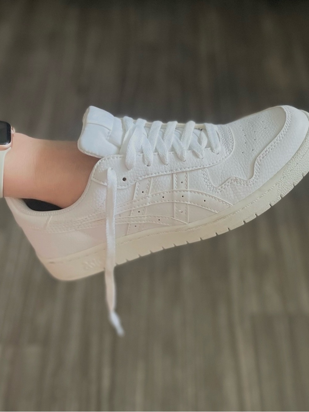 Asics All-White Leather Low-Top Sneaker